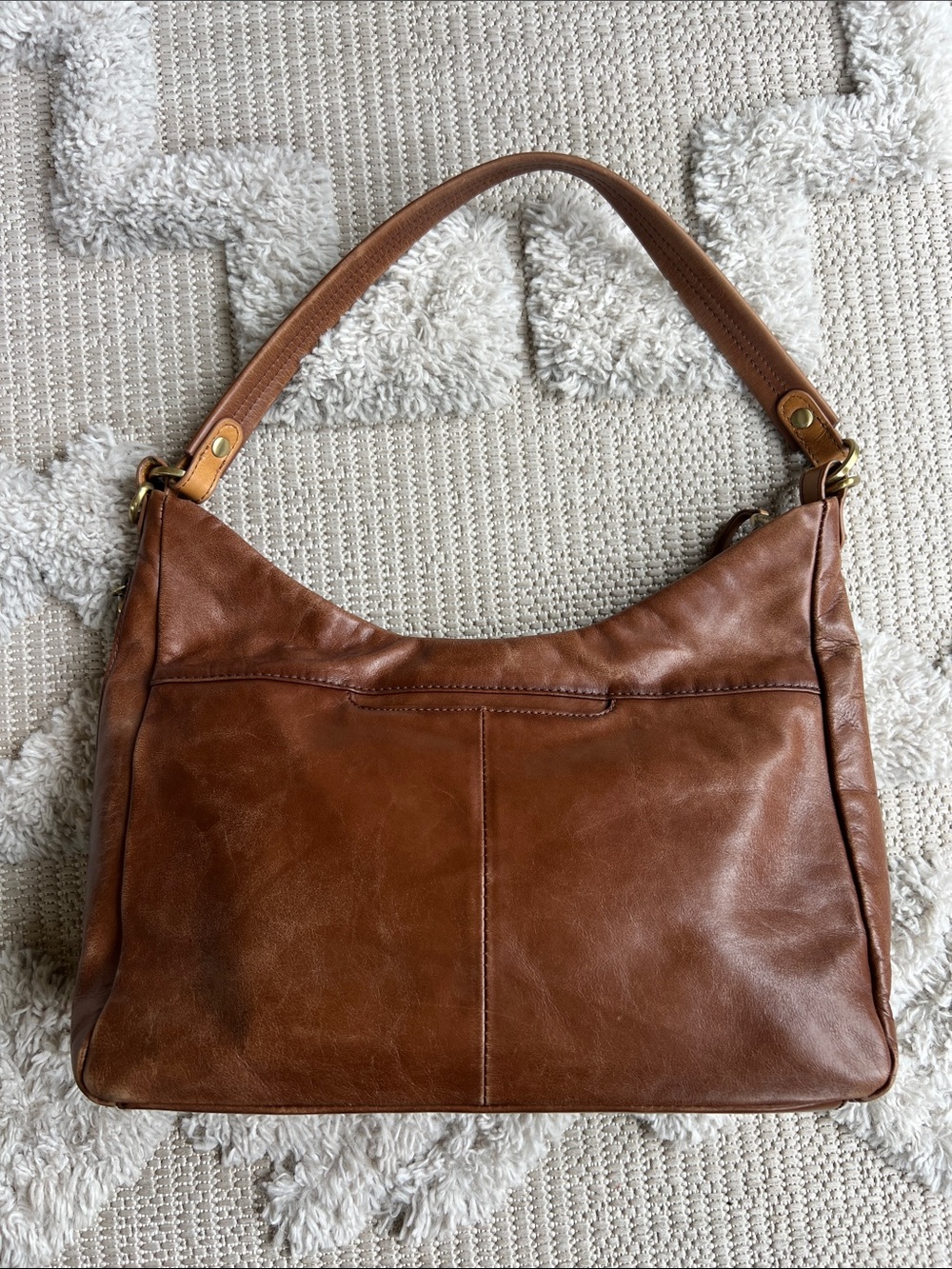 Hobo brown leather shoulder bag purse